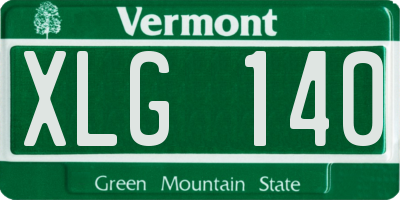 VT license plate XLG140
