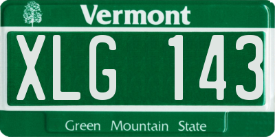 VT license plate XLG143