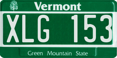 VT license plate XLG153