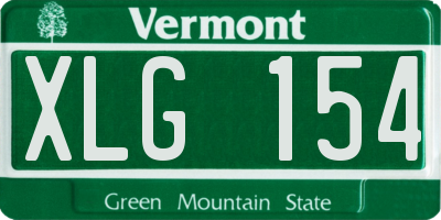 VT license plate XLG154