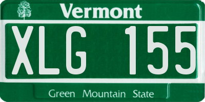 VT license plate XLG155