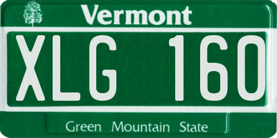 VT license plate XLG160