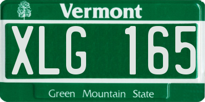 VT license plate XLG165