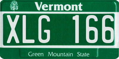 VT license plate XLG166