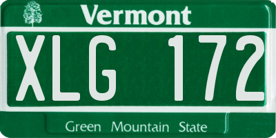 VT license plate XLG172