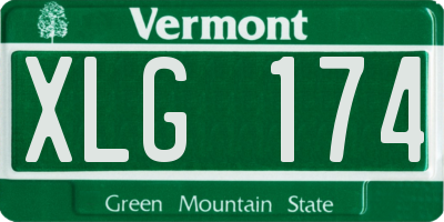 VT license plate XLG174