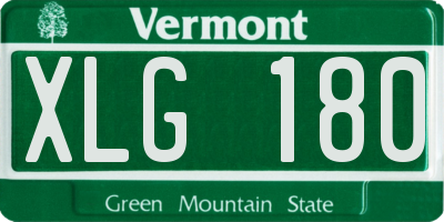 VT license plate XLG180