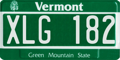 VT license plate XLG182