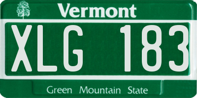 VT license plate XLG183