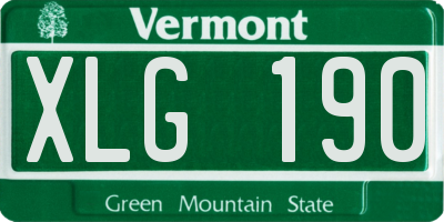 VT license plate XLG190