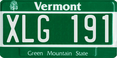 VT license plate XLG191