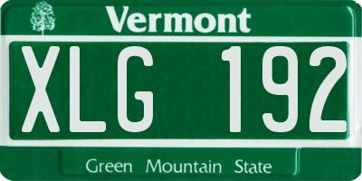VT license plate XLG192
