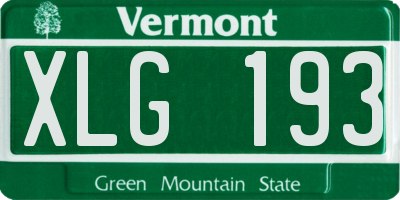 VT license plate XLG193