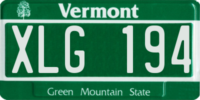 VT license plate XLG194