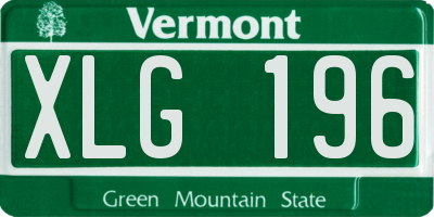 VT license plate XLG196