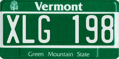 VT license plate XLG198