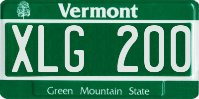 VT license plate XLG200