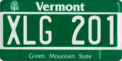 VT license plate XLG201