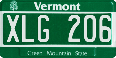 VT license plate XLG206