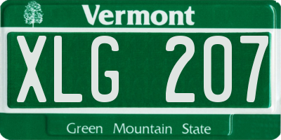 VT license plate XLG207