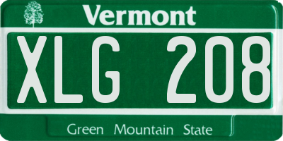 VT license plate XLG208