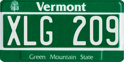 VT license plate XLG209
