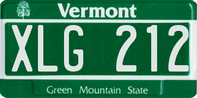 VT license plate XLG212