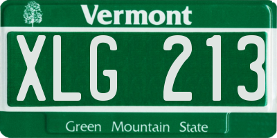 VT license plate XLG213