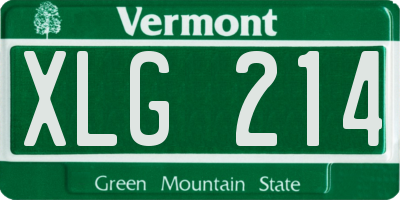 VT license plate XLG214