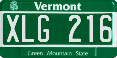 VT license plate XLG216