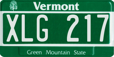 VT license plate XLG217