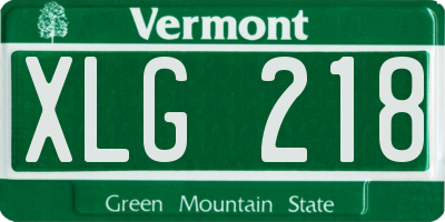 VT license plate XLG218