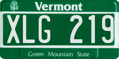 VT license plate XLG219