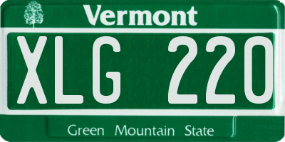 VT license plate XLG220