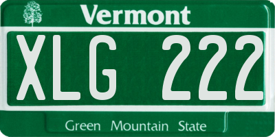 VT license plate XLG222