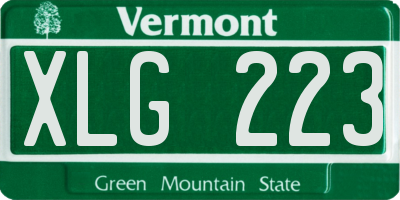 VT license plate XLG223