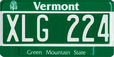 VT license plate XLG224