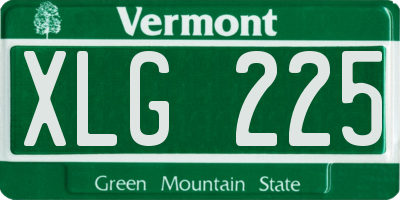 VT license plate XLG225