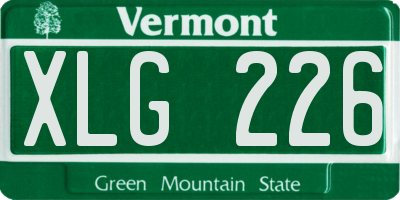 VT license plate XLG226