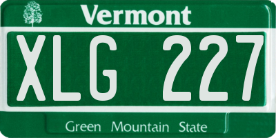 VT license plate XLG227