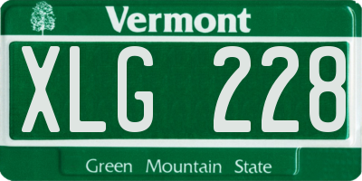VT license plate XLG228
