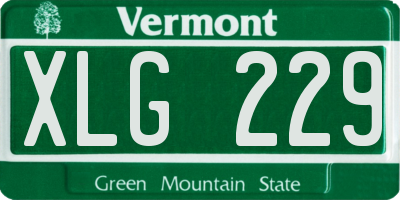 VT license plate XLG229