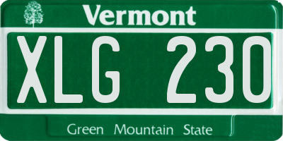VT license plate XLG230