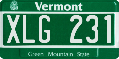 VT license plate XLG231