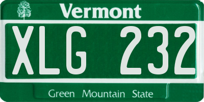 VT license plate XLG232