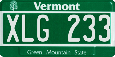 VT license plate XLG233