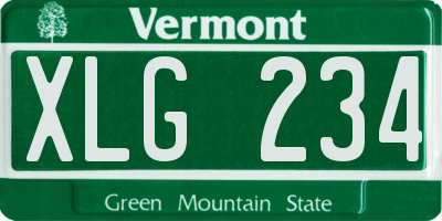 VT license plate XLG234