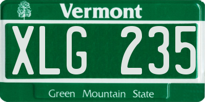 VT license plate XLG235