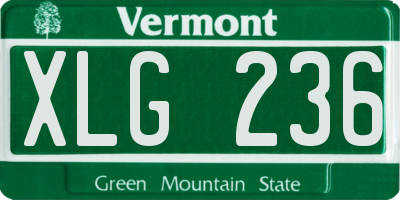 VT license plate XLG236