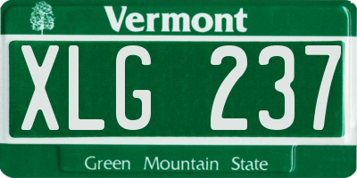 VT license plate XLG237